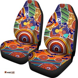 Aboriginal Car Seat Covers Australian Map Dot Painting