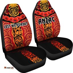 ANZAC Lest We Forget Poppy Car Seat Covers New Zealand Maori Silver Fern Australia Aboriginal