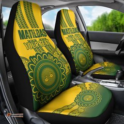 Custom Australia Matildas Car Seat Cover Aussie Aboriginal Gold Version