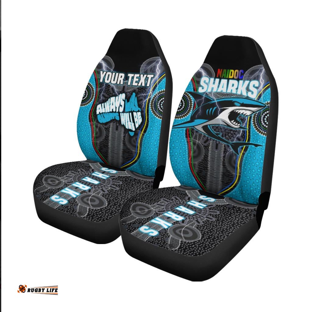 Custom Personalised Cronulla-Sutherland Sharks Car Seat Covers NAIDOC Week Special Style