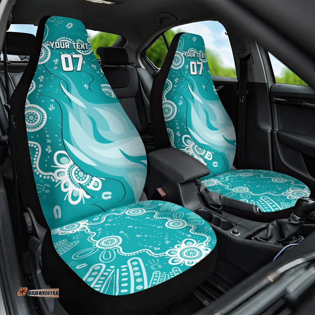 Custom Brisbane Cricket Indigenous Car Seat Cover Feel The Heat