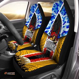 Titans Rugby ANZAC Aboriginal Car Seat Cover Titans with Poppy Watercolor Flower Car Seat Cover