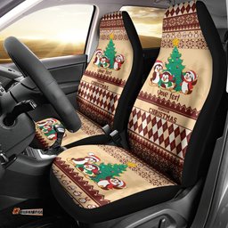 Australia Penguin Christmas Argyle Pattern Personalised Car Seat Cover