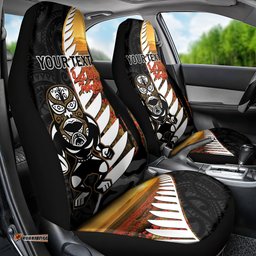 Custom New Zealand Silver Fern Rugby ANZAC Day Car Seat Cover 2025 All Black Tiki Mascot