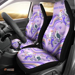 Personalised Australia Hippie Christmas Car Seat Cover Cockatoo Kookaburra with Wattle Violet Pastel Color
