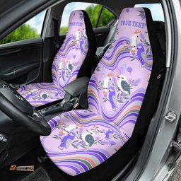 Personalised Australia Hippie Christmas Car Seat Cover Cockatoo Kookaburra with Wattle Violet Pastel Color