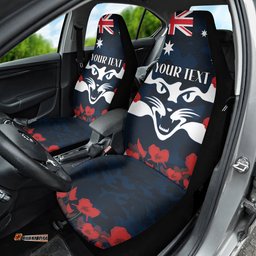 Custom Cats Football Car Seat Cover ANZAC Lest We Forget