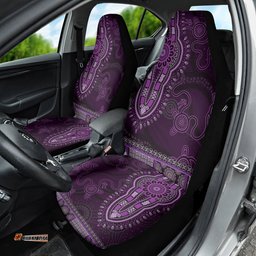 Purple African Dashiki With Australia Aboriginal Art Car Seat Cover