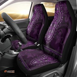 Purple African Dashiki With Australia Aboriginal Art Car Seat Cover