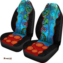 Aboriginal Car Seat Covers Aussie Indigenous Patterns Blue