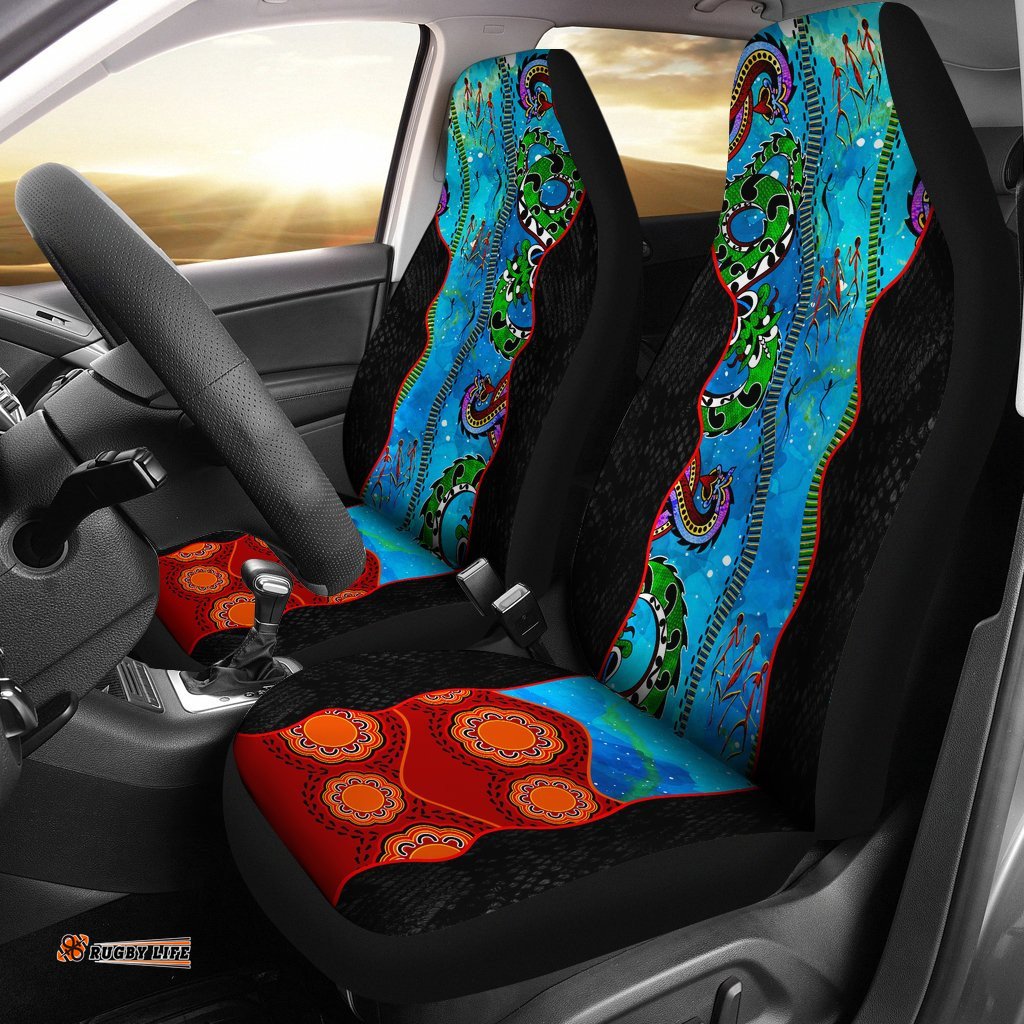 Aboriginal Car Seat Covers Aussie Indigenous Patterns Blue