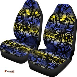 Aboriginal Symbols Seat Covers Lizard Golden Wattle
