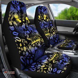 Aboriginal Symbols Seat Covers Lizard Golden Wattle