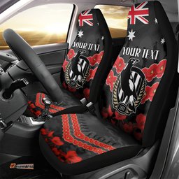 Custom Magpies Football Car Seat Cover ANZAC Lest We Forget