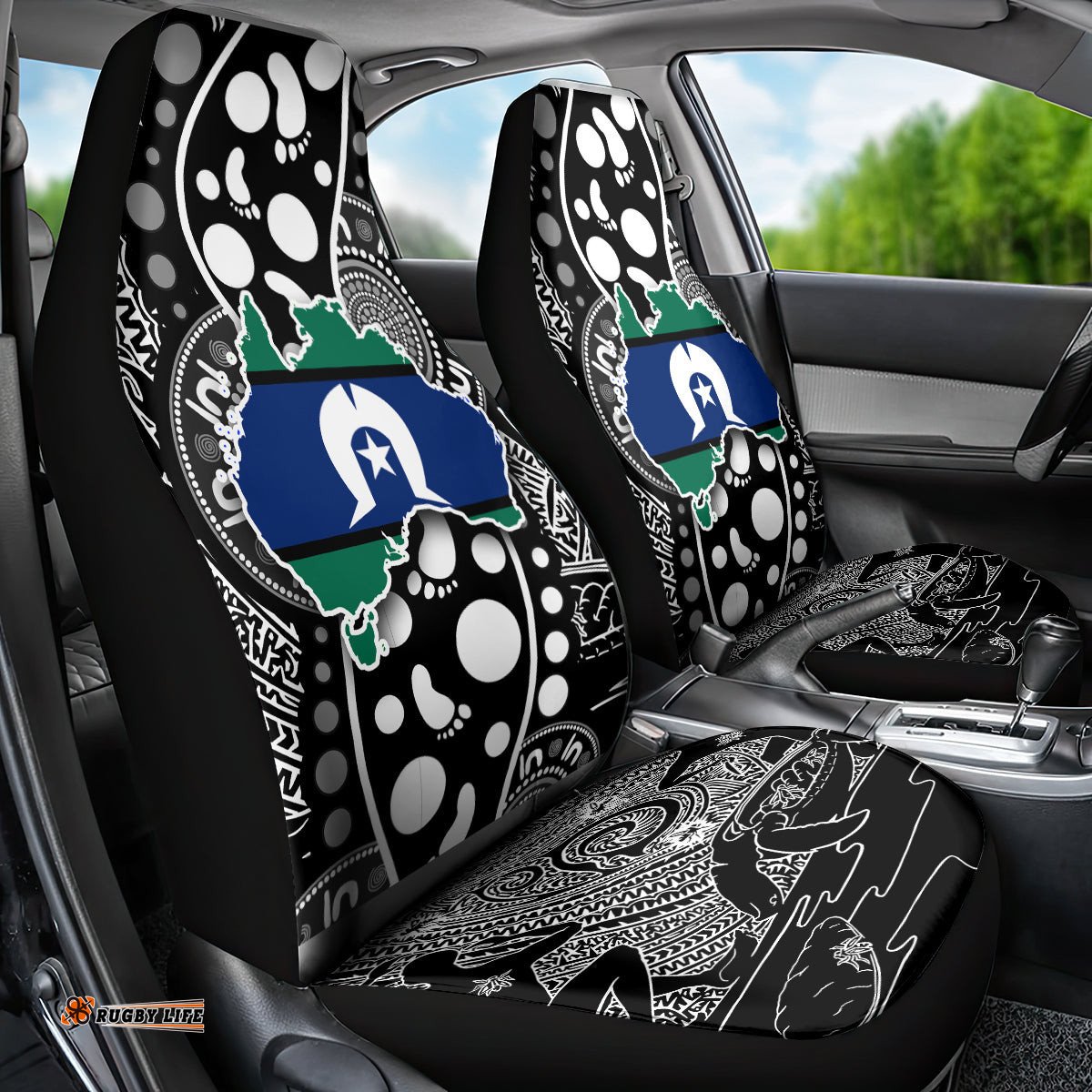 Torest Trait Islands Map Mix Aboriginal Pattern Car Seat Cover