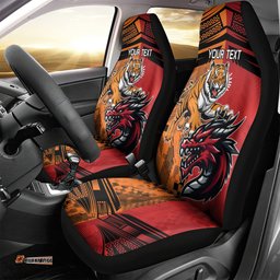 Custom Dragons and Tigers Car Seat Cover Rugby Mascot With Sporty Style