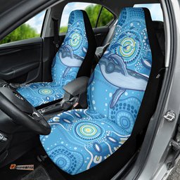 Whale In The Ocean Aboriginal Dot Art Car Seat Cover No1