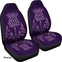 Scotland Car Seat Cover Purple Thistle