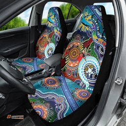 Personalised Sharks NAIDOC Week 2024 Car Seat Cover Australia Aboriginal Dot Painting