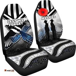 Magpies Car Seat Covers Collingwood ANZAC Day Special Version