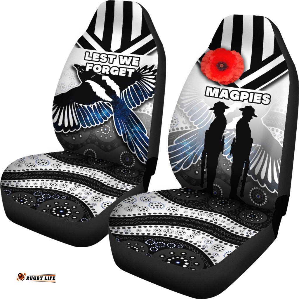 Magpies Car Seat Covers Collingwood ANZAC Day Special Version