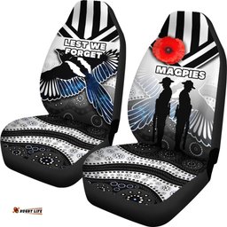 Magpies Car Seat Covers Collingwood ANZAC Day Special Version
