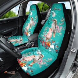 Personalised Kookaburra and Cockatoo Car Seat Cover Australia Merry Christmas Aboriginal Teal Style