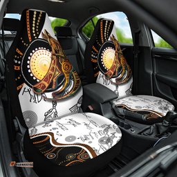 Aboriginal Kangaroo Pattern Dot Art Car Seat Cover