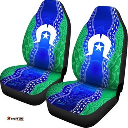 Torres Strait Islanders Car Seat Covers Torres Symbol With Aboriginal Patterns