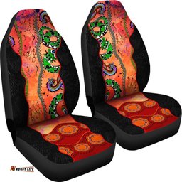 Aboriginal Car Seat Covers Aussie Indigenous Patterns Orange