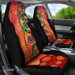 Aboriginal Car Seat Covers Aussie Indigenous Patterns Orange