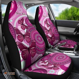 Personalised Australia Breast Cancer Car Seat Cover Indigenous Butterfly No One Fights Alone