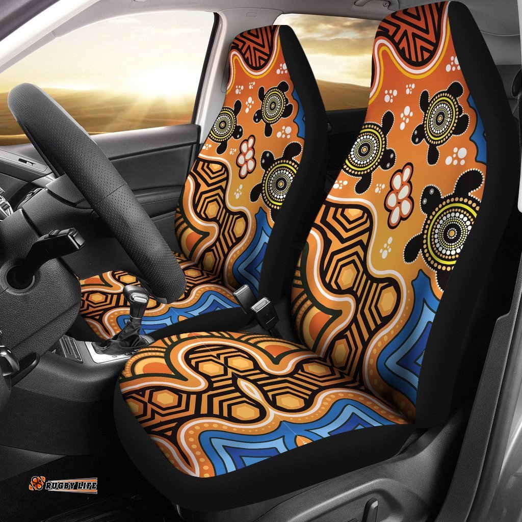 Aboriginal Car Seat Covers Indigenous Art Patterns Ver04