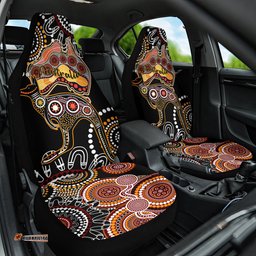 Australia Aboriginal Car Seat Cover Australian Map With Kangaroo Indigenous Art