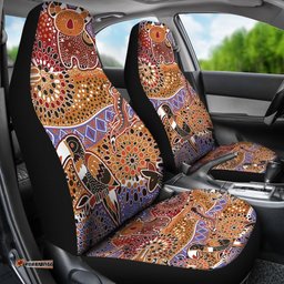 Aboriginal Art Seat Covers Toucan Lizard Koala