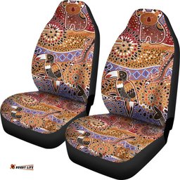 Aboriginal Art Seat Covers Toucan Lizard Koala