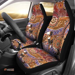 Aboriginal Art Seat Covers Toucan Lizard Koala
