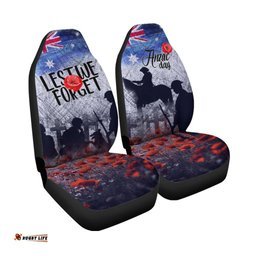 ANZAC Day Car Seat Covers Lest We Forget Vintage Poppies