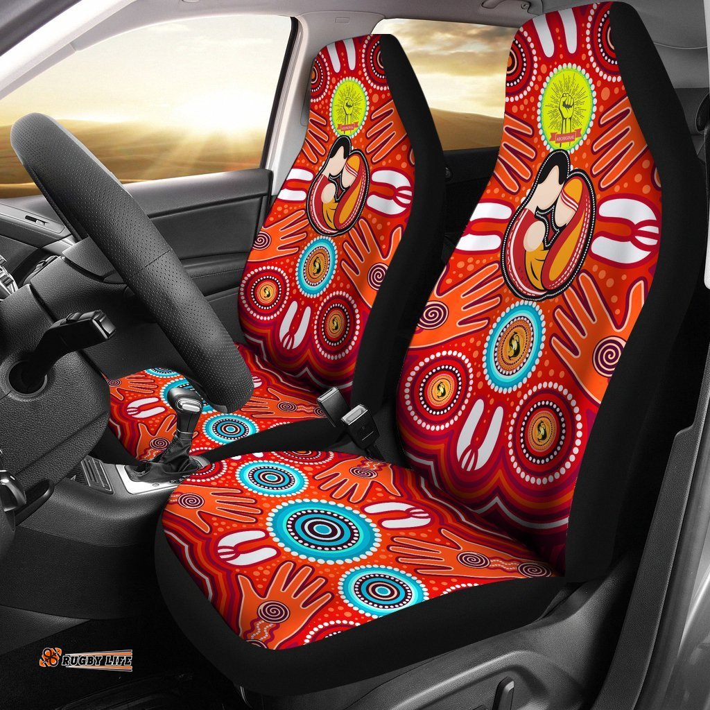 Car Seat Covers Aboriginal Family With Dot Painting art 06