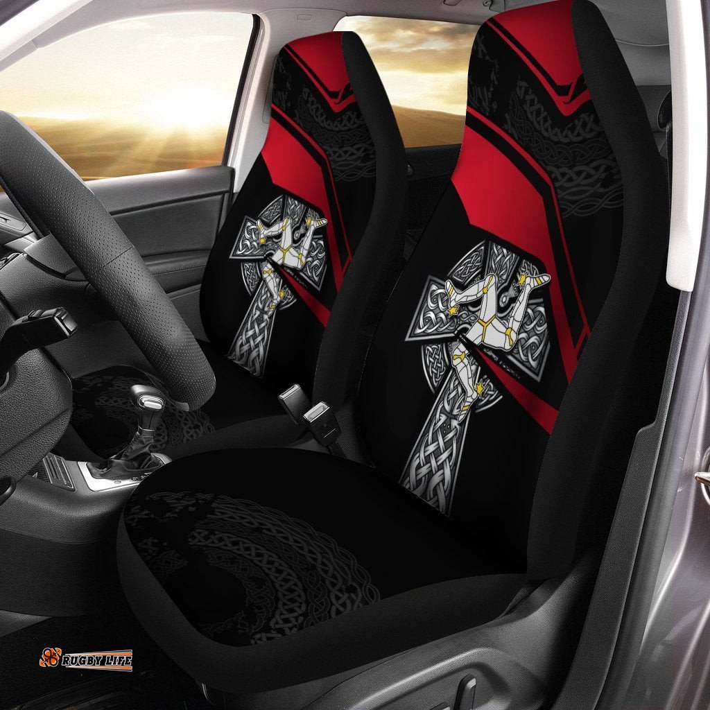 Isle Of Man Celtic Car Seat Covers Celtic Cross and Manx Triskelion