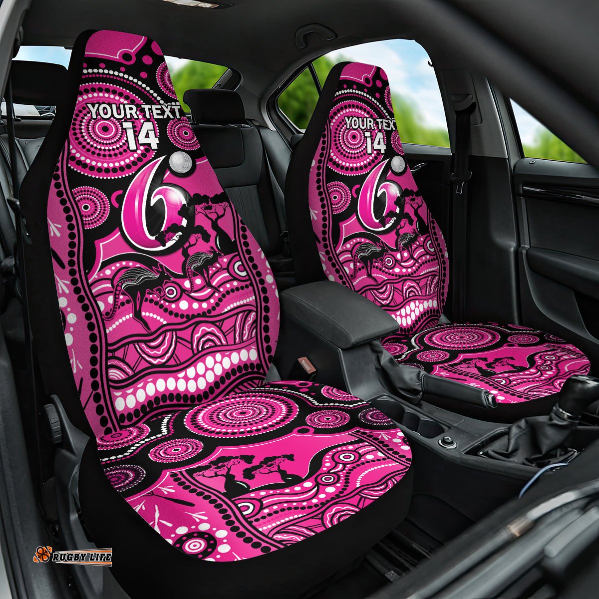 Custom Sydney Sixers Cricket Car Seat Cover Happy Australia Day Aboriginal Art