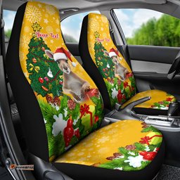 Personalised Wallabies Rugby Christmas Car Seat Cover Merry Xmas With Australian Kangaroo
