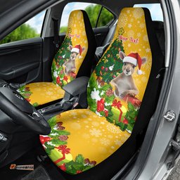 Personalised Wallabies Rugby Christmas Car Seat Cover Merry Xmas With Australian Kangaroo