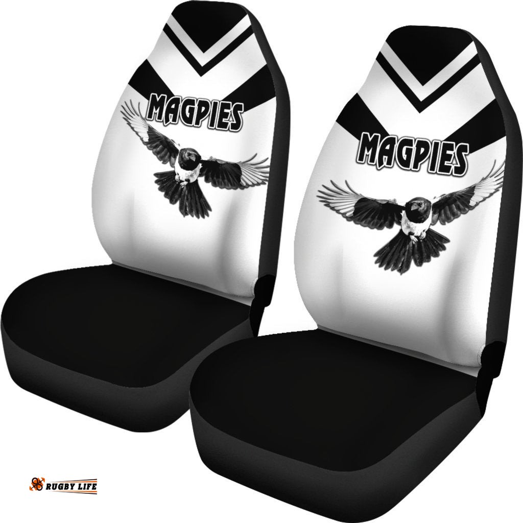 Western Suburbs Magpies Car Seat Covers Original Style White