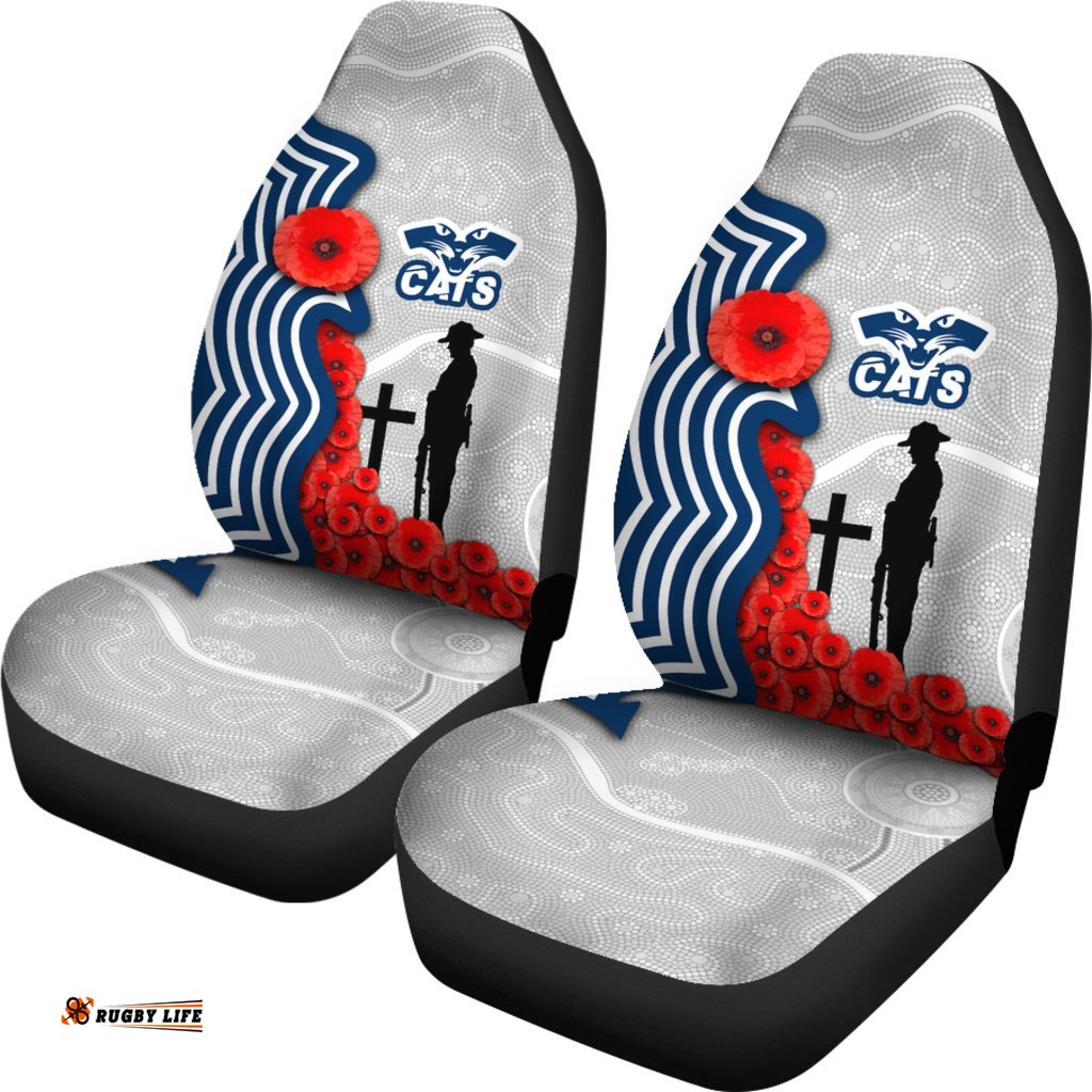 Geelong Car Seat Covers Cats ANZAC Day Indigenous