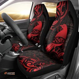 New Zealand Tui Bird Car Seat Cover Aotearoa Maori Pattern Red