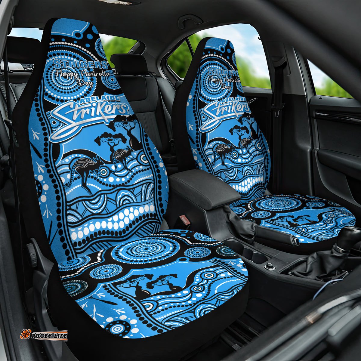 Adelaide Strikers Cricket Car Seat Cover Happy Australia Day Aboriginal Art