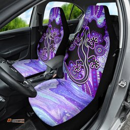 Australia Opal Car Seat Cover Aussie Lizard With Aboriginal Art Purple