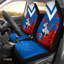 Bulldogs Car Seat Covers Poppy Flowers