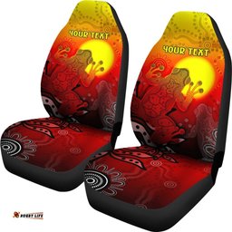 Aboriginal Customize Car Seat Covers Indigenous Frog Red